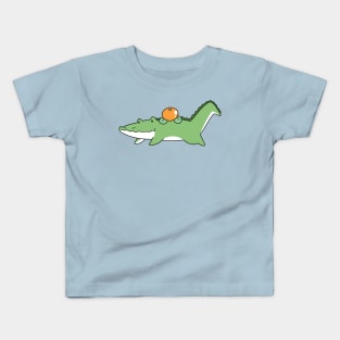 Orange Fruit Alligator Kids T-Shirt